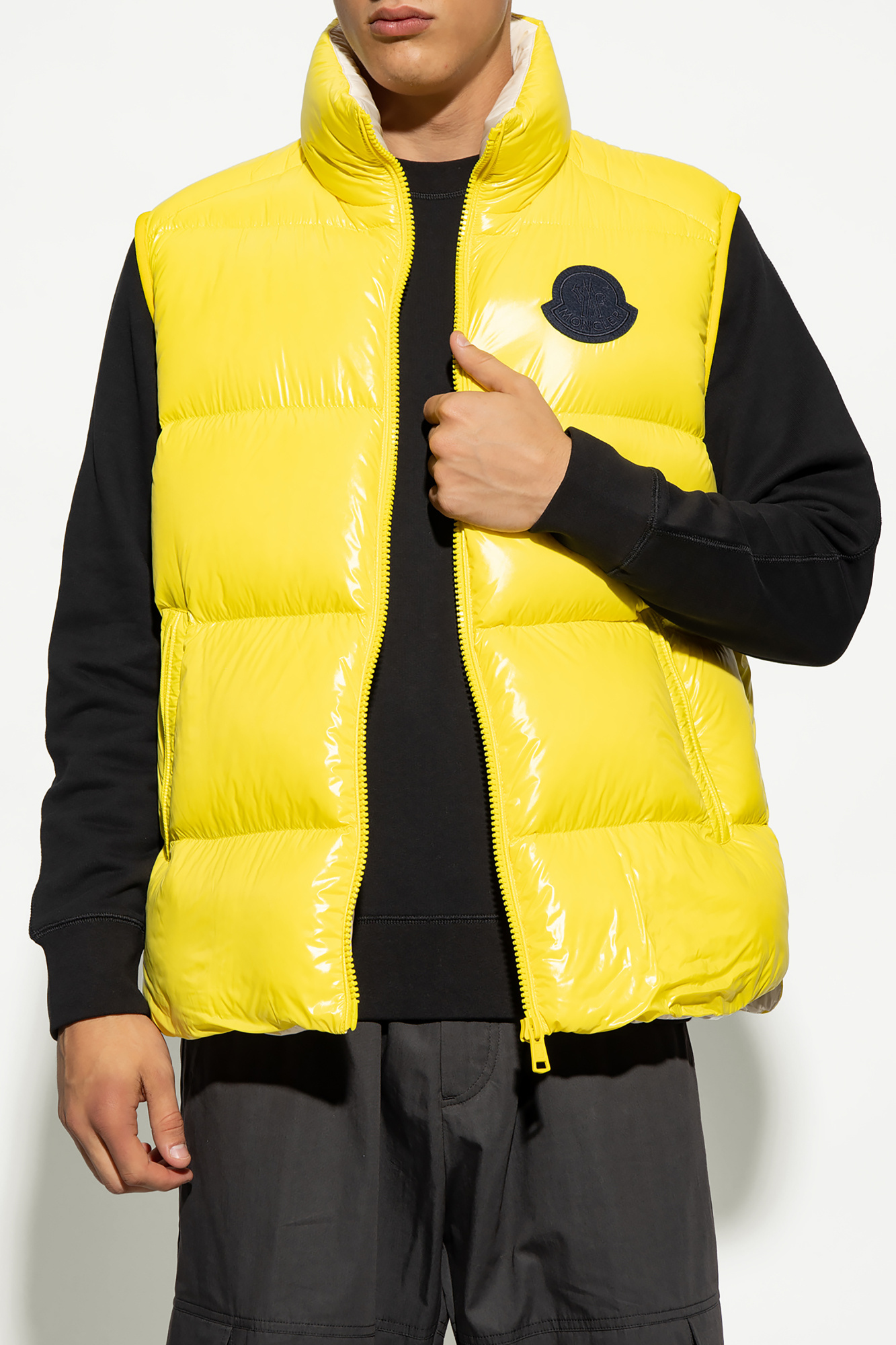 Moncler yellow cheap vest